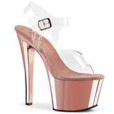 7" Heel SKY-308 Rose Gold Chrome